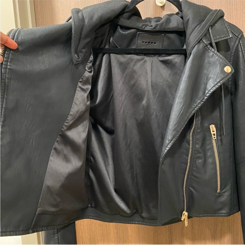 Blank NYC Faux Leather Jacket with Hood - Picture 6 of 8